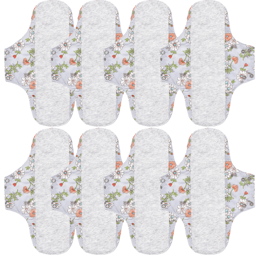 8 Pieces Reusable Sanitary Pads, Graphene Pads For Heavy Flow, Large Sanitary Pads Set With Wings For Women, Washable Overnight Cloth Panty Liners, Period Pads