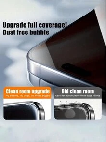 2 件一键安装防窥隐私钢化玻璃兼容 Apple 11/12/13/14/15/16/Plus/Pro/Pro Max 生日、家人、朋友的礼物手机屏幕保护膜、手机配件防水防震防摔防摔防刮防指纹全覆盖 - 黑色 - 查看 7