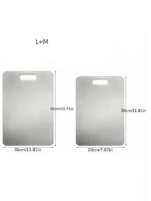 1 cái Thớt thép không gỉ, Thớt nhà bếp, Thớt kim loại có thể rửa bằng máy rửa chén, Dùng để chế biến thịt, trái cây và rau củ, Ngày của Mẹ, Ngày lễ tình nhân - Bạc - Xem 15