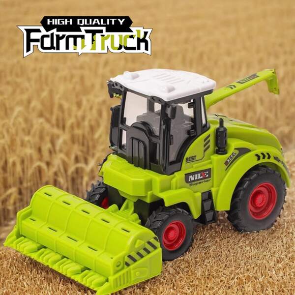 1 pieza Tractor de granja de inercia, modelo de coche de ingeniería agrícola, coche excavadora, juguete de coche para niños, regalo de regreso a la escuela