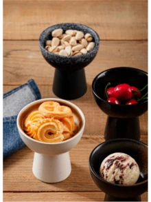 Japanese Style High-Footed Ceramic Ice Cream Cup - Retro Yogurt And Dessert Bowl, High-Footed Bowl, Creative Baking Cake Bowl, Simple And Elegant, Multi-Functional Use, Suitable For Restaurants, Banquet Halls, Cafes, Home Kitchen Decorations, Dishwasher Safe, Suitable For Cake Desserts, Fruits, Snacks, Pudding, Soup, Ice Cream, A Variety Of Specifications Are Available