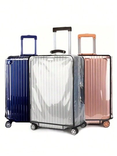 Transparent Luggage Cover, Wide Hook And Loop Thickened Wear Resistant Waterproof Travel Luggage Dust Cover - PVC Luggage Transparent Cover - Waterproof Plastic Protective Sleeve For Luggage And BagsTravel Accessory For 18 Inch To 30 Inch, Transparent PVC Luggage Cover, Essential Travel Accessory For Vacation Trips, Excludes Luggage, Travel Essentials, Travel Organizer For Beaches, Summer Vacations, Back-To-School Trips