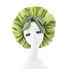 1PC Luxurious Satin Silky Bonnet With Adjustable Tie - Lightweight Hair Protection Cap For All-Night Comfort, Hair Care, And Shower Luxurious Satin & Silk Bonnet For Sleeping - Adjustable Comfort Fit With Tie Band - Unisex Night Hair Protection For Men & Women
