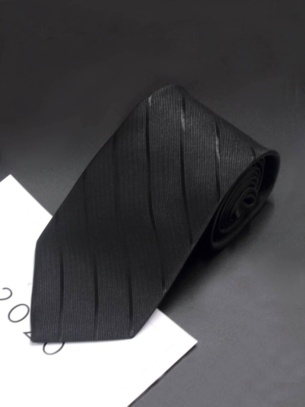 1 Corbata de negocios para hombres de 8cm, corbata formal profesional a rayas para entrevistas, corbata de poliéster jacquard de seda para hombres