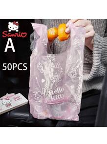 Sanrio 10PCS/50PCS Sanrio Official Licence Cute Y2k Printed Kitty Garbage Bag Portable Tank Top Design - Perfect For Desktop, Travel, And Outdoor Neat Car Garbage Bag