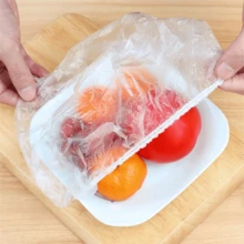 SOKANY 100個PE材質一次性食物蓋，堅固、高彈性且密封性佳，適合在冰箱中保存剩菜和水果新鮮，適用於各種盤子，防塵、防蟲、耐腐蝕，廚房收納必備 - 無色 - 查看 9