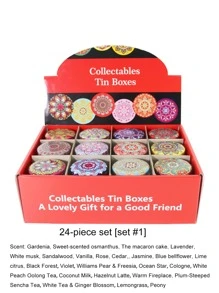 4pcs/Set Scented Candles, Variety Of Fragrances Include Vanilla, Jasmine, White Musk, Rose, Sandalwood, Black Cherry, Lemongrass, Suitable For Wedding, Birthday, Festivals, Home, Hotel Decoration, Creative Gift Box For Friends & Family, Retro Pattern Design, Soy Wax
