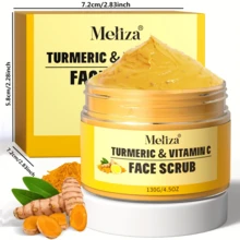 4.59安士薑黃&維他命c面部磨砂面膜洗面奶面霜,活膚去角質清洁黑頭,痘痘和粗大毛孔 - 橘色 - 查看 3
