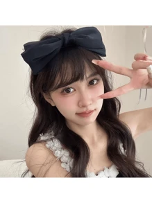 Bentiță de păr cu fundă din satin pentru femei, accesoriu elegant de păr cu plasă strălucitoare, bentiță de păr, bentițe de păr tip cerc, piesă pentru cap