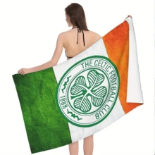 Celtic FC Super Absorbent & Quick Dry Beach Towel, 250 GSM Microfiber, Modern Woven 100% Polyester Rectangle, Multipurpose For Beach, Pool, Bathroom, Sofa, Hotel - Ideal Gift Travel Essentials Travel Accessories Beach Essentials - Multicolor - View 1