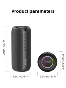 ZEALOT ZEALOT S32MAX 20W kabelloser Lautsprecher, tragbarer Outdoor-Lautsprecher, Bluetooth-Lautsprecher, integrierter 3600mAh Akku, mit RGB-Farbbeleuchtung, kann 8 Stunden spielen, kompatibel mit SD-Karte/USB/AUX, serielles Kopplungsmodus, geeignet für Smartphone/Tablet/TV/Computer, ideal für Outdoor-Partys/Radfahren/Tanzen/Strand