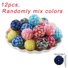 12 件，20 毫米时尚亚克力珠（包括雪花形亚克力珠）适用于 DIY 手工艺品、珠笔、钥匙扣吊坠等 - 彩色 - 查看 2