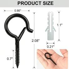 Heavy-Duty Metal Screw Hooks For Indoor/Outdoor Use - Perfect For Hanging Plants, LED Lights, Wind Chimes & Garage Decor
