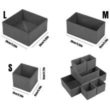 3/6pcs Non-Woven Fabric Foldable Storage Boxes, Drawer Type Organizer Bins For Socks, Bras, Underwear