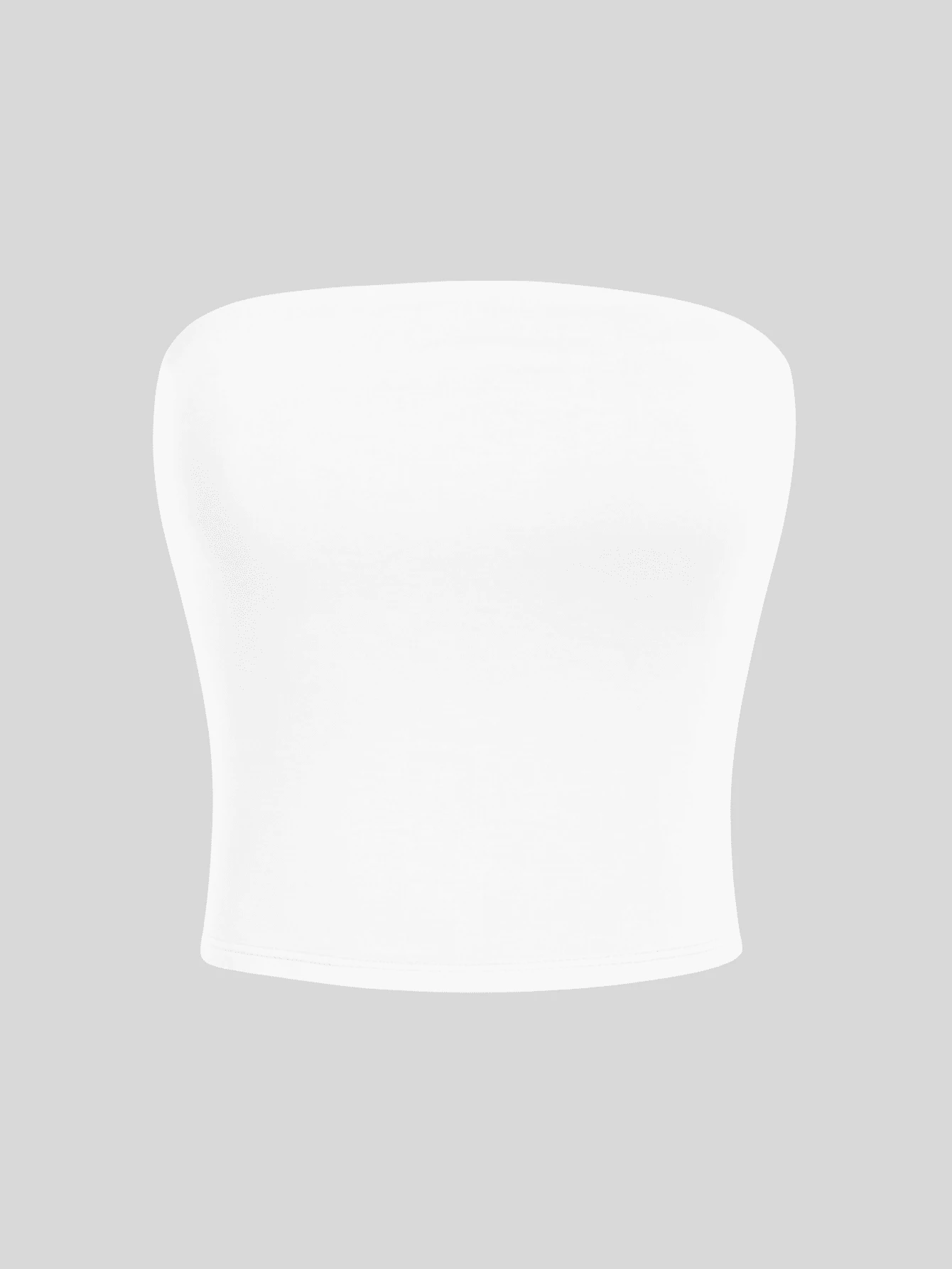 Women's Basic Cropped Tube Top Strapless Long Double Tube Top Without Pads - trắng - Xem 1
