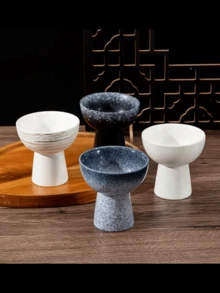Japanese Style High-Footed Ceramic Ice Cream Cup - Retro Yogurt And Dessert Bowl, High-Footed Bowl, Creative Baking Cake Bowl, Simple And Elegant, Multi-Functional Use, Suitable For Restaurants, Banquet Halls, Cafes, Home Kitchen Decorations, Dishwasher Safe, Suitable For Cake Desserts, Fruits, Snacks, Pudding, Soup, Ice Cream, A Variety Of Specifications Are Available