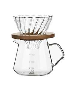 1 Bộ/40 Bộ pha cà phê thủy tinh trong suốt có khay tre! Choxila 2 cái/Bộ, Bộ pha cà phê Pour Over, Bình pha cà phê thủy tinh và cốc lọc có chân đế bằng tre, Bình thủy tinh và ống nhỏ giọt cà phê Quay lại trường học - Nhiều màu - Xem 9