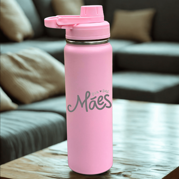 Garrafa Térmica Tema Dia Das Mães Estilosa Presente que Une Cuidado e Charme 800ml , Presente Dia Das Mães, Especial Dia Das Mães
