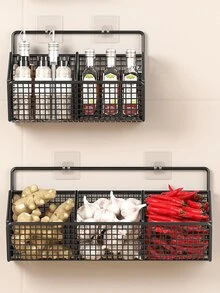 1pcs Kitchen Organizer, Bathroom Hanging Shelf Wall Mounted No Punch Bathroom Kitchen Organizer, Kitchen Supplies Organizer, Room Decor, Home Decor. Home Decoration