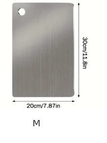 Planche à découper en acier inoxydable - Double face, résistante à la rouille, pour la viande, les fruits et les légumes - Tapis à découper de cuisine haut de gamme avec une hygiène améliorée