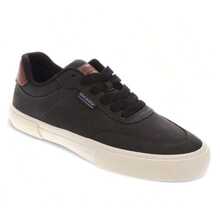 Dockers Mens Marco Synthetic Leather Casual Lace Up Sneaker Shoe - Black - View 2