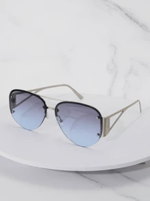 1 Pair Unisex Gold Frame Cat Eye Metal Fashion Glasses, Punk Street Vintage Chic Women's Accessories Fashion Shades, Suitable For Street Photography, Beach Travel In Summer, Easter Party, Daily Outfit Accessories, Men's Fishing, Travel, Camping Accessories