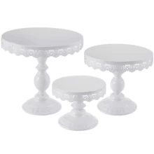 1 chiếc giá đỡ bánh màu trắng trang trí ren, bộ giá đỡ bánh bằng kim loại, dùng để trưng bày khay bánh ngọt và bánh cupcake, thích hợp cho sinh nhật, tiệc tùng, đám cưới, các dịp lễ kỷ niệm. - Nhiều màu - Xem 1