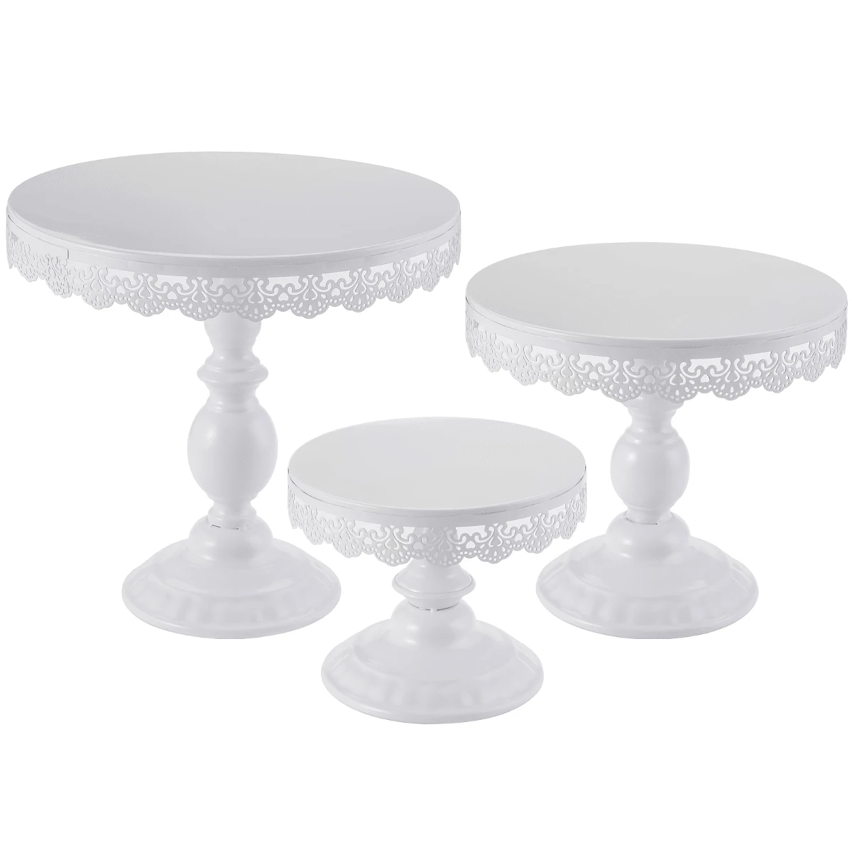 1 chiếc giá đỡ bánh màu trắng trang trí ren, bộ giá đỡ bánh bằng kim loại, dùng để trưng bày khay bánh ngọt và bánh cupcake, thích hợp cho sinh nhật, tiệc tùng, đám cưới, các dịp lễ kỷ niệm. - Nhiều màu - Xem 1