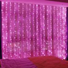 3 Meters X 3 Meters 300 LED Window Curtain String Lights, USB Powered 8 Modes Remote Control Fairy Lights For Wedding Party Home Garden Bedroom Outdoor Indoor Wall Window Decor, Halloween, Christmas, Warm White/White/Multicolor/Pink/Purple/Blue/Warm Multicolor/17 Colors