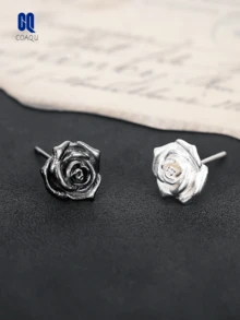 Rose Flower Ear Studs, Retro & Ear Cuff Earrings For Men - Multicolor - View 1