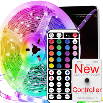 NBBUFF NBBUFF RGB LED Strip Light, With 44key Remote Control, Can Adjust Color And Brightness, The Length Can Be Cut, Very Easy To Install, LED Lights Suitable For Home Interior Decoration, Festival Atmosphere Light, Party Atmosphere Light, Fun Light Wall Decor Halloween Decor Gift