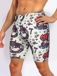 Quần bơi nam dài đến đầu gối, kiểu dáng thường ngày, năng động, thích hợp cho kỳ nghỉ, hoạt động ngoài trời, chất liệu cao cấp, co giãn tốt. - trắng - Xem 1