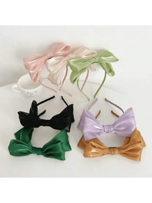 Bentiță de păr cu fundă din satin pentru femei, accesoriu elegant de păr cu plasă strălucitoare, bentiță de păr, bentițe de păr tip cerc, piesă pentru cap