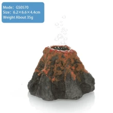 1 pieza Piedra de aire en forma de volcán para acuario, decoración de acuario, ornamento del paisaje del tanque de peces que genera burbujas de oxígeno, adecuado para pequeños tanques de peces, sin incluir la tubería de aire - Multicolor - Ver 7