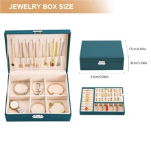 Caja organizadora de joyas, caja de joyas para chicas y mujeres, organizador de aretes con cerradura, de doble capa, estuche para joyas con bandeja extraíble para collares, aretes y anillos