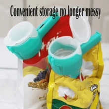 1 件防漏夹食品袋密封器，可重复使用的塑料防溢零食袋夹，带倾倒口 - 彩色 - 查看 5