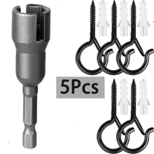 Heavy-Duty Metal Screw Hooks For Indoor/Outdoor Use - Perfect For Hanging Plants, LED Lights, Wind Chimes & Garage Decor