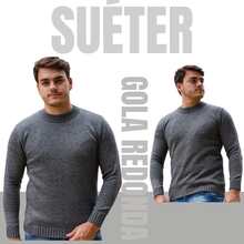 Men's Knitted Sweater Thick Mesh Cold Weather Blouse Round Neck High Quality - Dark Grey - View 2