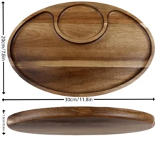 Sushi Plate, Multipurpose, Wooden, Highly Recommended, High-End Japanese Restaurant Tableware, Mackerel Plate, Long Rectangular Dish, Sashimi Platter, Grilled Meat Plate, Dessert Plate - Brown - View 2