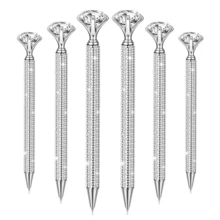 1-4pcs Creative Colorful Metal Sparkling Diamond-Embellished Ballpoint Pens With Retractable Nib, Suitable For School Office Writing Work, School Stationery, Gifts,Back To School .For Birthday Wedding Valentine's Day Gift