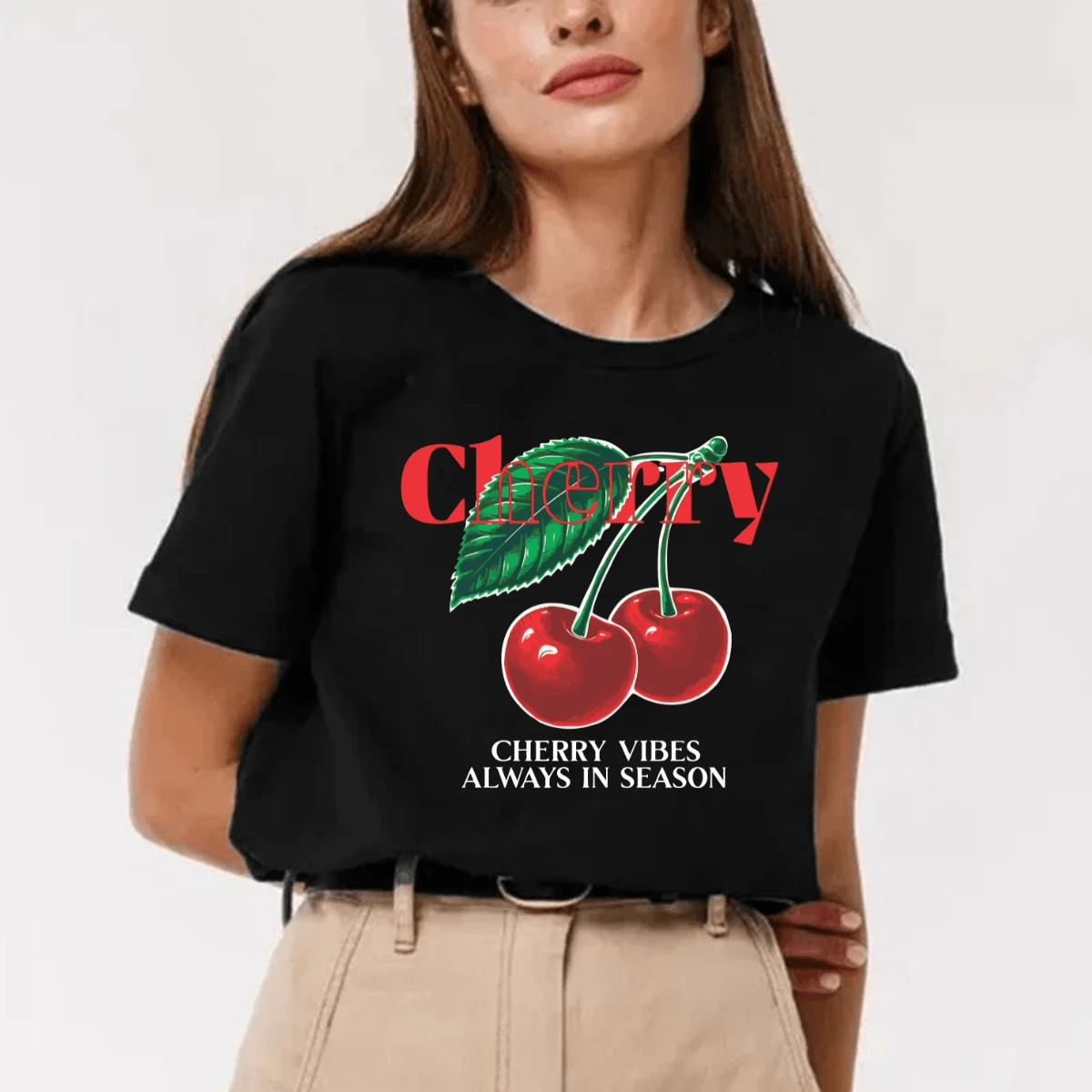 Black Cherry T-Shirt Cherry Blogger Modern And Casual