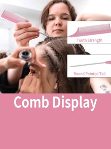 6pcs/Square Transparent Cartoon Children's Comb, Smooth Hair Comb, Home Hairdressing Comb, Scalp Massage Comb, Bubble Ball Plastic Comb, Hairdressing Tip Tail Comb, Three Rows Brushing Comb, Double Headed Comb Styling, Brushing Brush, Eyebrow Brush, Makeup Disc Hair Set, Brushing The Best Personalized Gift For Your Girl