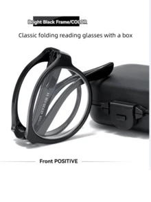 1 Nuevo espejo plegable portátil 2025 con patas de resorte, cómodo para hombres y mujeres, gafas de lectura con diseño de moda (hay varios colores según el grado) - Multicolor - Ver 2