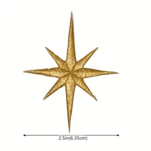 1pc Christmas Star Embroidered Hot Melt Patch, DIY Clothing Decoration Fabric Applique Accessory