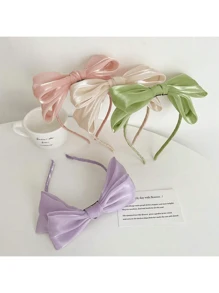 Bentiță de păr cu fundă din satin pentru femei, accesoriu elegant de păr cu plasă strălucitoare, bentiță de păr, bentițe de păr tip cerc, piesă pentru cap