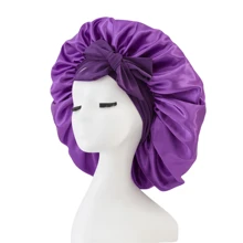 1PC Luxurious Satin Silky Bonnet With Adjustable Tie - Lightweight Hair Protection Cap For All-Night Comfort, Hair Care, And Shower Luxurious Satin & Silk Bonnet For Sleeping - Adjustable Comfort Fit With Tie Band - Unisex Night Hair Protection For Men & Women