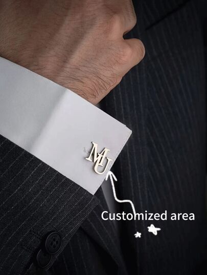 Par de gemelos personalizados con iniciales para hombre - De acero inoxidable elegante, con diseño de letras personalizadas, para camisas formales - Regalo ideal para esposo, novio, hijo - Inscripción solo en inglés, gemelos para camisas formales | Diseño elegante | Botones de alta calidad