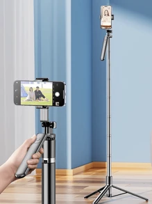 Asta per selfie telescopica pieghevole portatile in lega da 170 cm/66,9 pollici con supporto per telefono cellulare, telecomando Bluetooth, rotazione a 360°, anti-shake, adatta per riprese video e registrazione della vita quotidiana