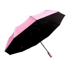 Automatic Open And Close Umbrella Style Rubberized Handle Blackout Sun Protection UV Fashion - Baby Pink - View 2