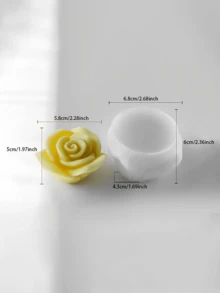 [Khuôn silicon hình hoa] Khuôn silicon hình hoa bất đối xứng 3D - Đồ thủ công tự làm cho nến, hương liệu, xà phòng và đá khuếch tán dùng để trang trí nhà cửa - trắng - Xem 4